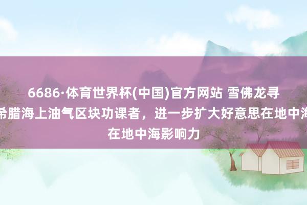 6686·体育世界杯(中国)官方网站 雪佛龙寻求成为希腊海上油气区块功课者,进一步扩大好意思在地中海影响力