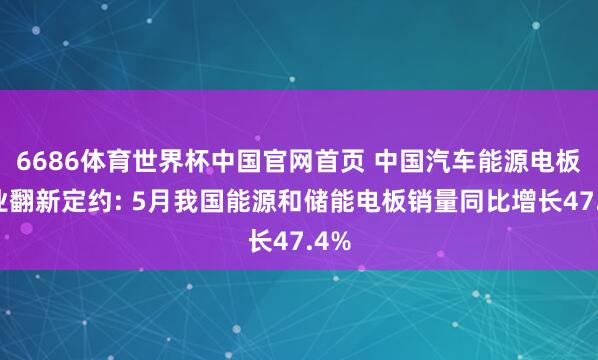 6686体育世界杯中国官网首页 中国汽车能源电板产业翻新定约: 5月我国能源和储能电板销量同比增长47.4%
