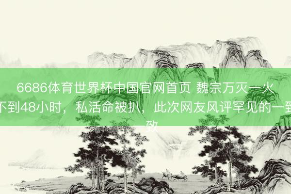 6686体育世界杯中国官网首页 魏宗万灭一火不到48小时,私活命被扒,此次网友风评罕见的一致